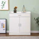 2 Door 1 Drawer White Shoe Storage Cabinet by Lavishway | Shoe Cabinets-43273