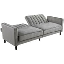 Convertible Recliner Grey Sofa Bed by Lavishway | Velvet Sofa-44282