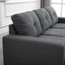3-Seater L-shaped Linen-Look Sofa by Lavishway | Fabric Sofas-42633