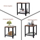 Square End Wood Top Coffee Side Table by Lavishway | Side Tables-44633