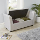 Buttoned Seat Grey Fabric Storage Bench by Lavishway | Benches & Storage Benches-39374