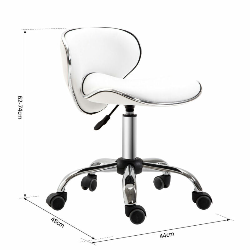 Technician Faux White Adjustable Office Chair by Lavishway | Dressing Table Chairs-42659