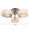 Acrylic 3 Lights Chrome Finish Ceiling Lamp by Lavishway | Pendant Lighting-42397