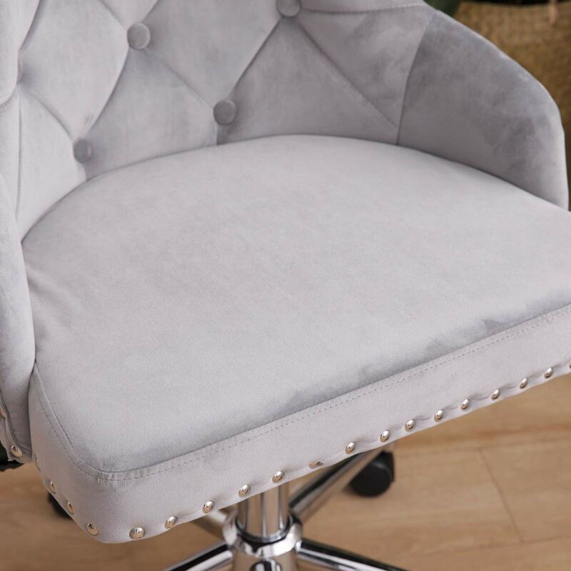 Adjustable Swivel Velvet Chair by Lavishway | Velvet Chairs-39304