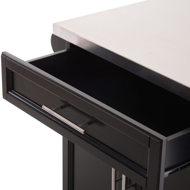 Kitchen Cart Storage Trolley in Black by Lavishway | Kitchen Islands-42772