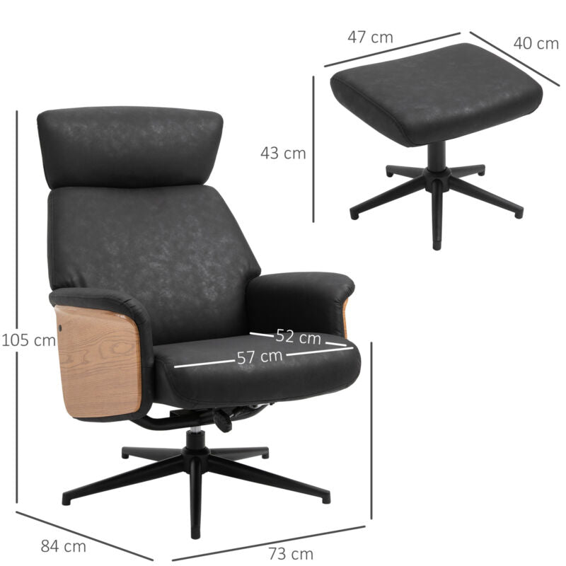 Set of 2 Swivel Recliner Armrest Chairs by Lavishway | Recliner Armchairs-42521