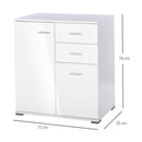 White Gloss 3 Drawers Living Room Sideboard by Lavishway | Sideboards-43829