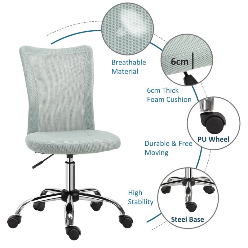 5-Wheeler Height Adjustable Chair in Grey by Lavishway | Mesh Chairs-42740
