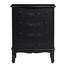 Antoinette Black 4 Drawer Chest by Lavishway | Chest Of Drawers-30841