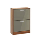 Strand Walnut Finish Grey Wooden Shoe Cabinet by Lavishway | Shoe Cabinets-34759