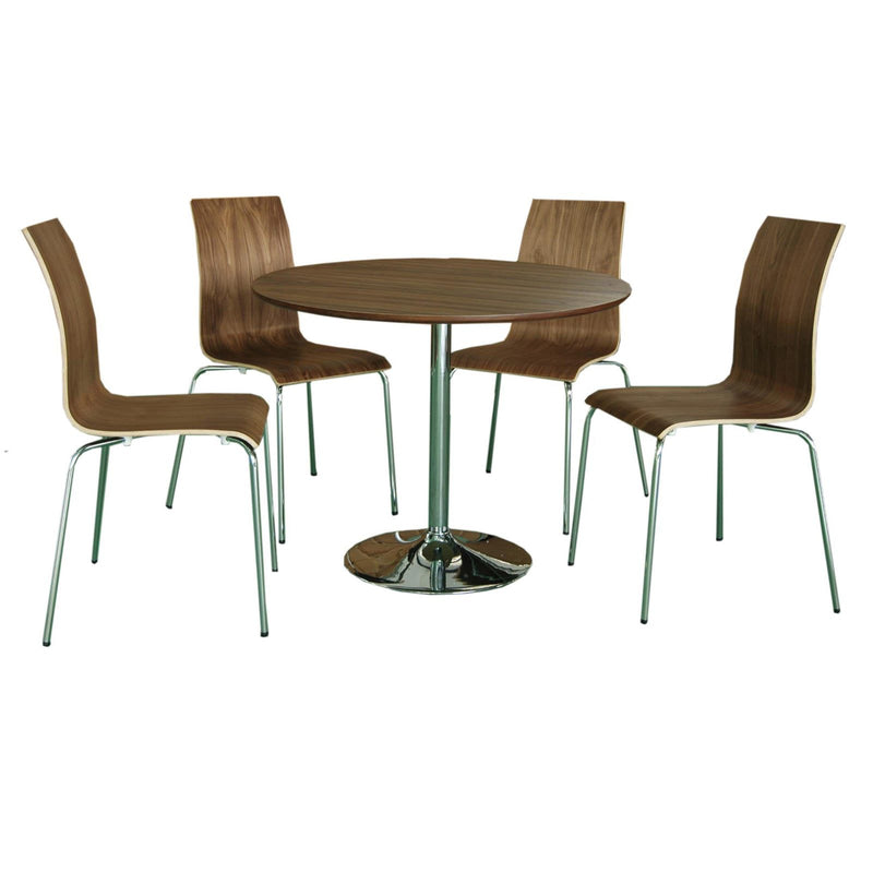 Soho Walnut Veneer Finish Dining Set by Lavishway | Dining Table Set-30936