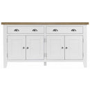 Tattershall Oak Top 4 Door Sideboard in White by Lavishway | Sideboards-35932