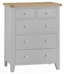 Tattershall Oak Top Chest Of Drawers in Grey by Lavishway | Chest Of Drawers-33012