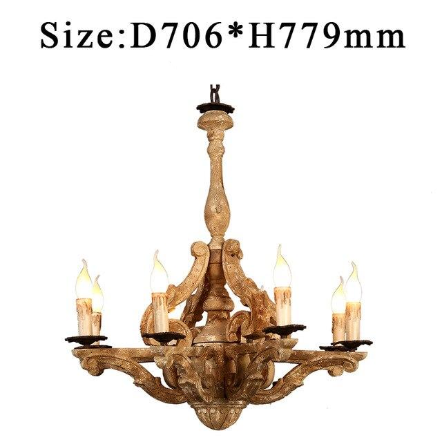 Carved Vintage Wooden Chandelier by Lavishway | Pendant Lighting-39855
