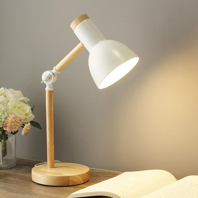 Nordic Wooden & Iron LED Desk Lamp by Lavishway | Table Lamps-39985