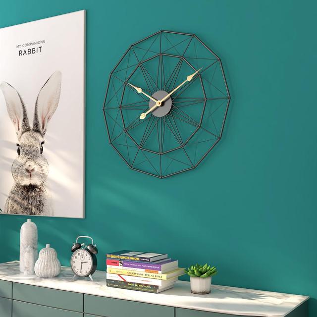 Nordic Metal Black & Gold Modern Wall Clock by Lavishway | Wall Clocks-50539