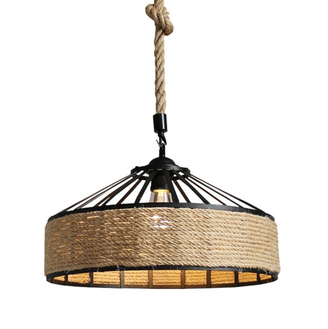 Vintage Hemp Rope Ceiling Light by Lavishway | Pendant Lighting-50078