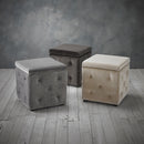 Valentina Upholstered Storage Box Charcoal by Lavishway | Stools & Pouffes-37711