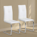 Opus White Faux Leather Dining Chair Set of 2 by Lavishway | Dining Chairs-34034