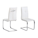 Opus White Faux Leather Dining Chair Set of 2 by Lavishway | Dining Chairs-34035