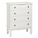 Antoinette White 4 Drawer Chest by Lavishway | Chest Of Drawers-30808