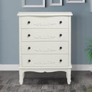 Antoinette White 4 Drawer Chest by Lavishway | Chest Of Drawers-30807