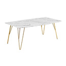 Fusion White Marble Top Coffee Table by Lavishway | Coffee Tables-34039
