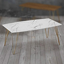 Fusion White Marble Top Coffee Table by Lavishway | Coffee Tables-34038